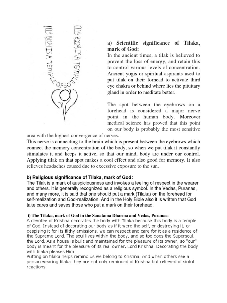 Scientific Significance of Tilaka | PDF | Religion And Belief