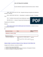 Requisitos do Manual da Qualidade