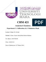 Analytical Chemistry: Experiment 1: Calibration of A Volumetric Flask