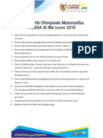 Ketentuan Olimpiade Matematika MESSA 2018