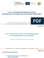 Auditing Integrated Management System (ISO 9001:2015, ISO 14001:2015 & BS OHSAS 18001:2007)