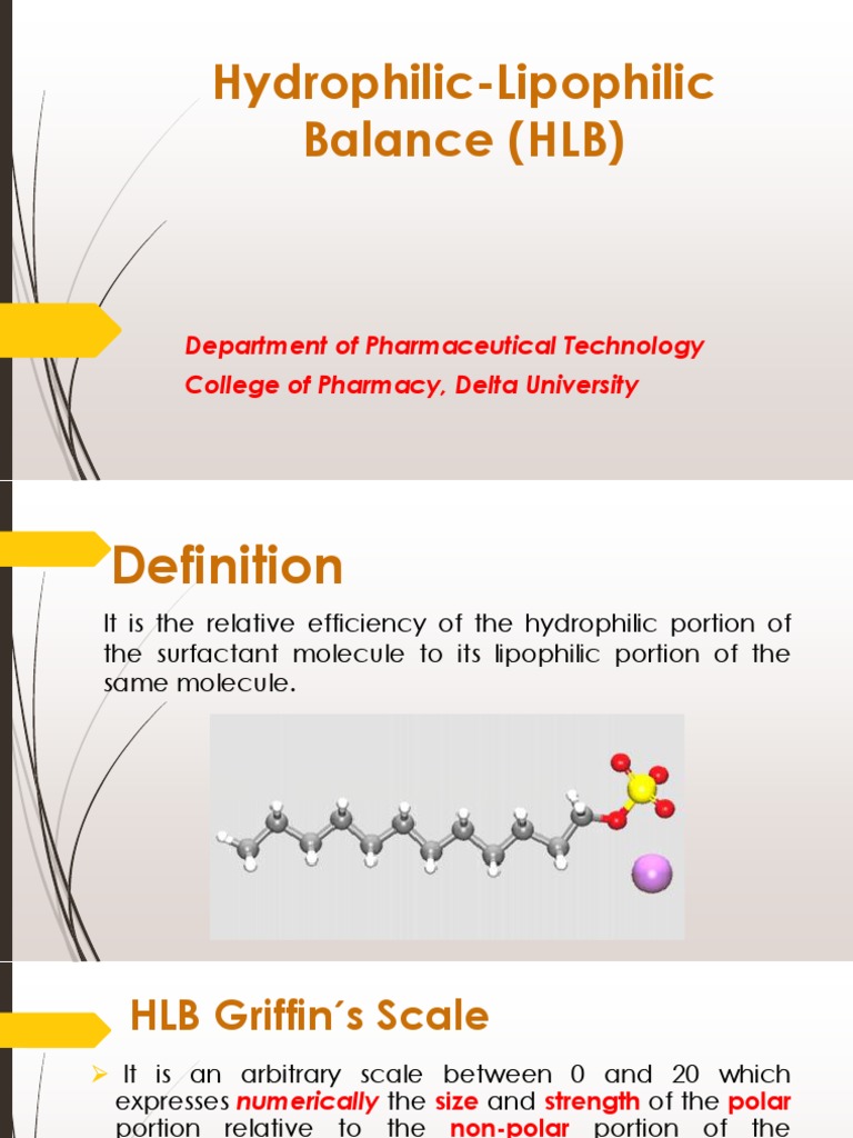 Physical Pharmacy HydrophilicLipophilic Balance PDF Emulsion