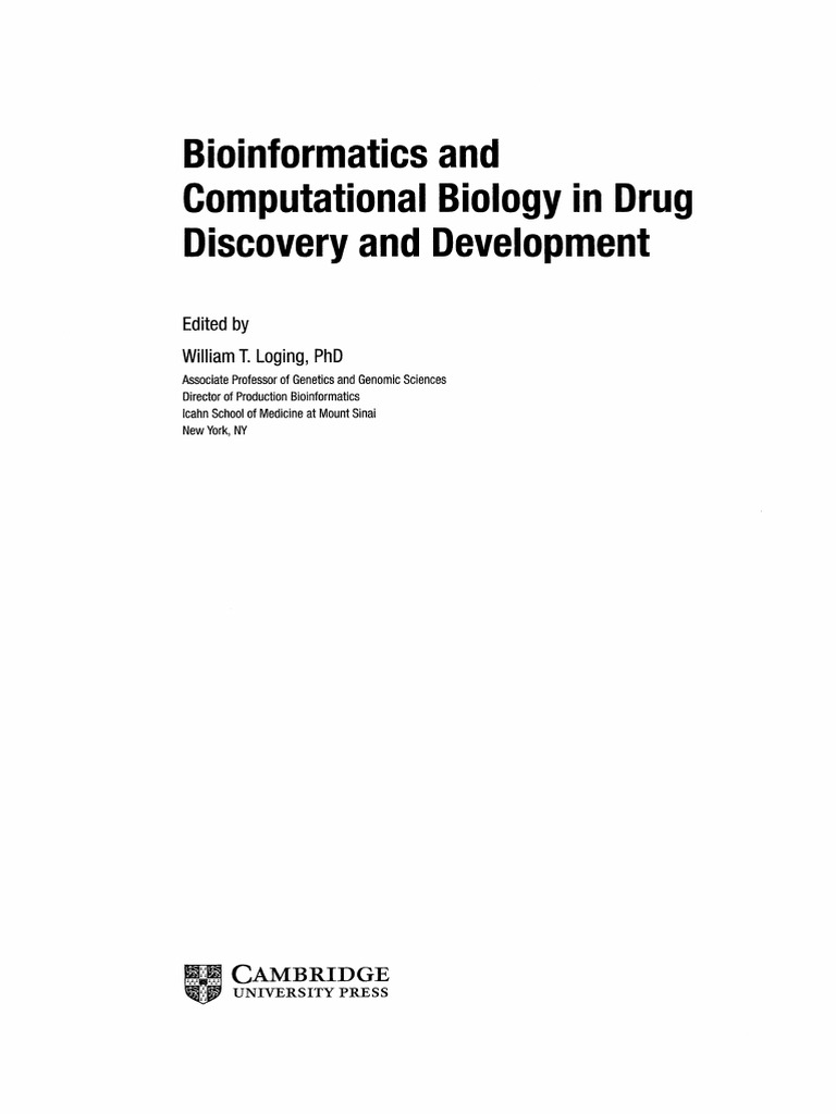 Bioinformatics And Computational Biology In Drug Discovery And
