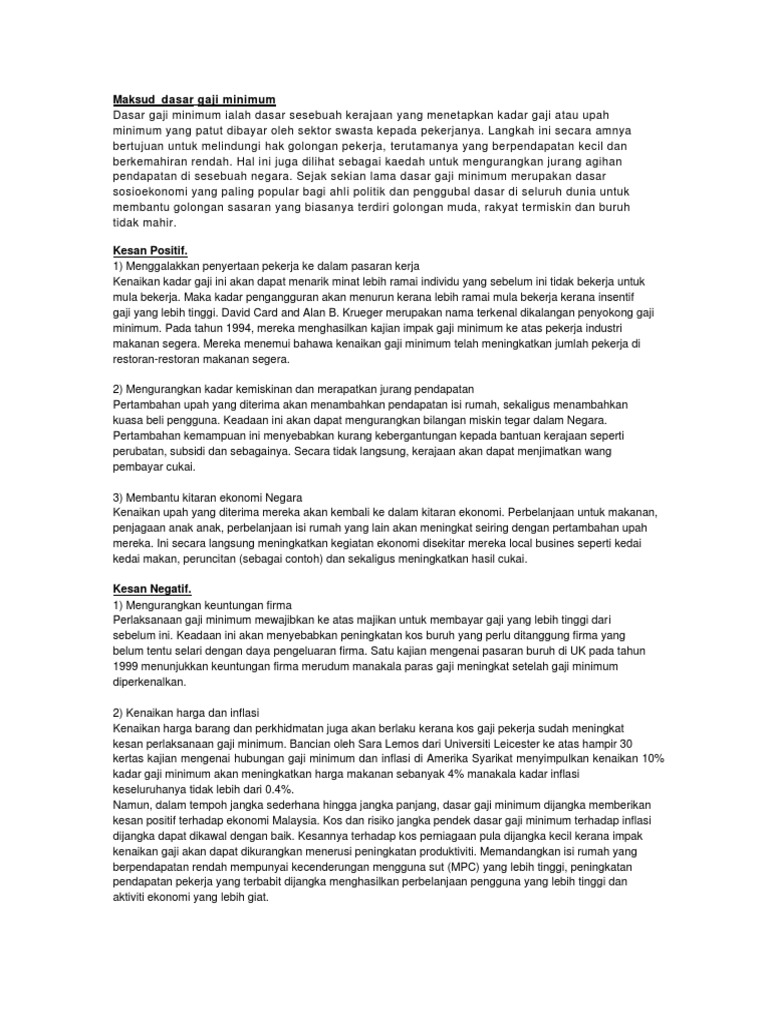 Dasar Gaji Minimum Pdf