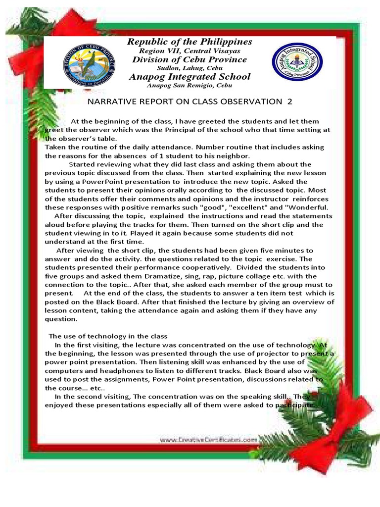 Cot Narrative 2 Lecture Teaching Method