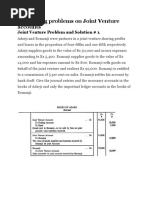 Accounting Problems On Joint Venture Accounts