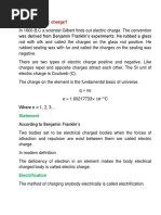 Electric Charge and Coulombs Law