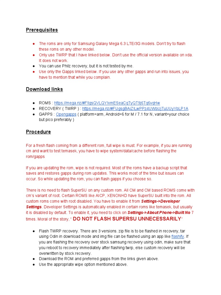 Rom Flash Procedure For Mega 6.3 PDF | PDF | Business | Computers