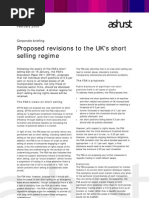 Briefing Proposed Revisions to the UK's Short Selling Regime - 10022009