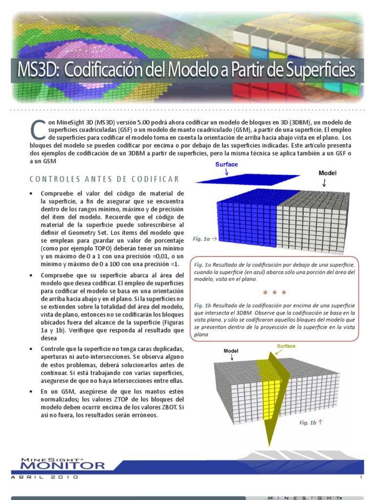 Codificación 3D en MineSight 3D | PDF | Informática y tecnología de la ...