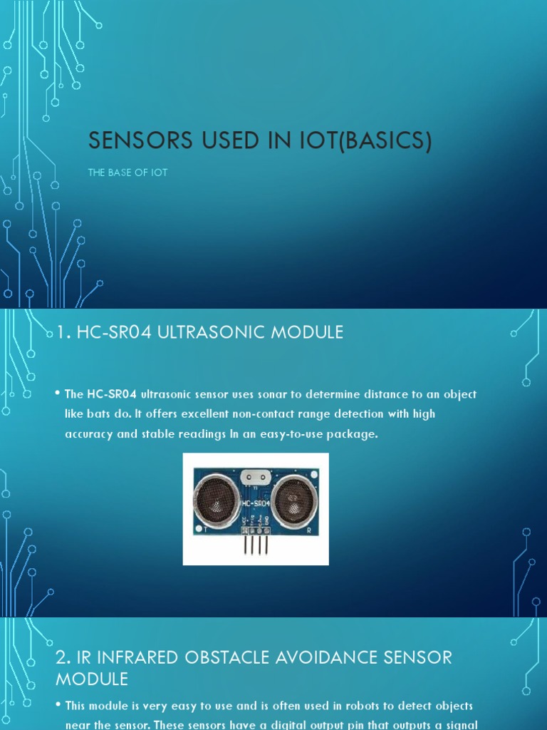 Essential IoT Sensors Overview | PDF | Sensor | Infrared