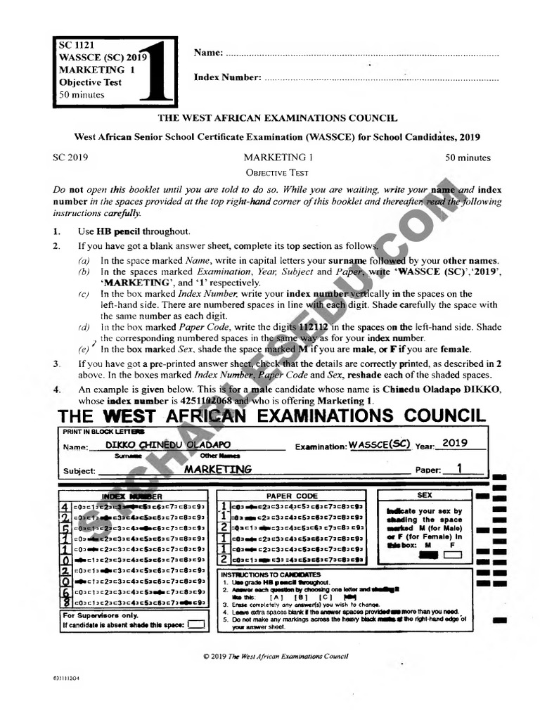 WAEC Marketing Past Questions and Answers PDF Retail Sales