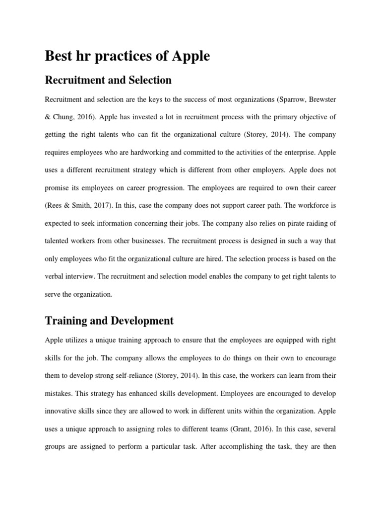 Apple HR Best Practices Overview | PDF | Recruitment | Employment