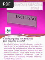Slides Perguntas e Respostas Sobre Inclusão
