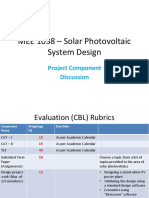 MEE 1038 - Solar Photovoltaic System Design: Project Component Discussion