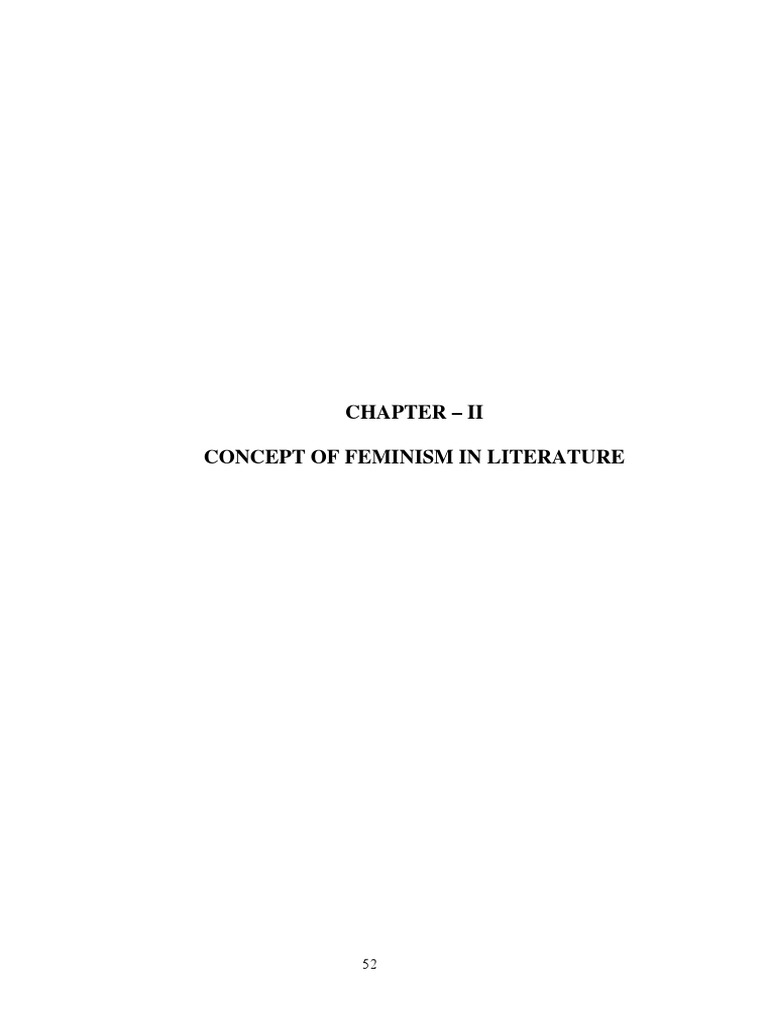Chapter Ii Concept of Feminism in Literature PDF Sexism Feminism