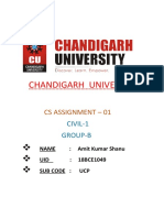 Chandigarh University: Cs Assignment - 01