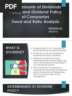 Determinants of Dividends Policy and Dividend Policy of Companies Trend and Ratio Analysis