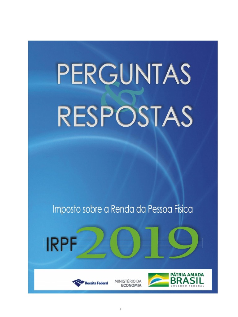 Perguntas e Respostas Irpf 2019 PDF | PDF | Imposto de Renda ...