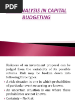 Risk Analysis in Capital Budgeting