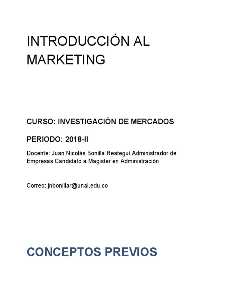 Introduccion Al Marketing PDF | PDF | Marketing | Producto (Negocio)