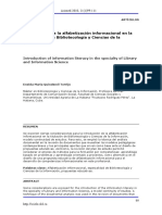 Introducción de La Alfabetización Informacional en La Especialidad de Bibliotecología y Ciencias de La Información PDF