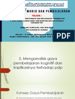 Kumpulan 5 Menganalisis Gaya Pembelajaran Kognitif Dan Honey Dan Munford Serta Implikasi Dalam PDP