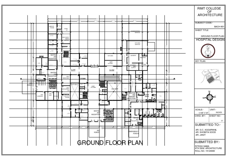 Ground Floor Hospital Plan with Dimensions | PDF | Health Sciences ...