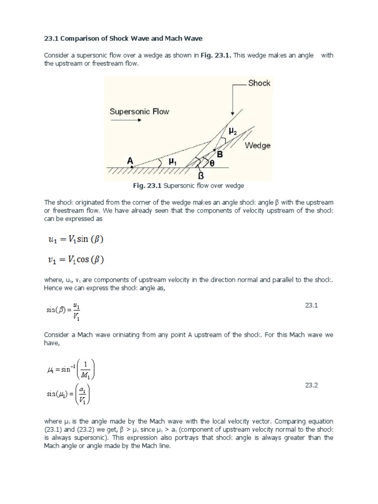 23.1 Comparison of Shock Wave and Mach Wave | PDF | Shock Wave | Mach ...