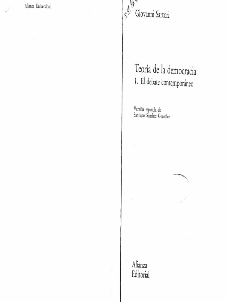 Teorias de La Democracia I Giovanni Sartori PDF | PDF