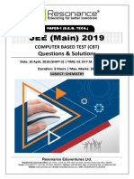 JEE Main 2019 Chemistry April Attempt Shift - 2 (10th April, 2019)