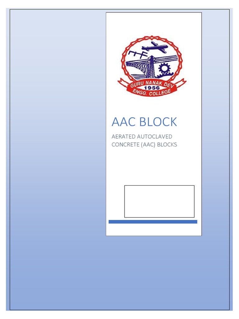 Aac Block Report | PDF | Brick | Concrete