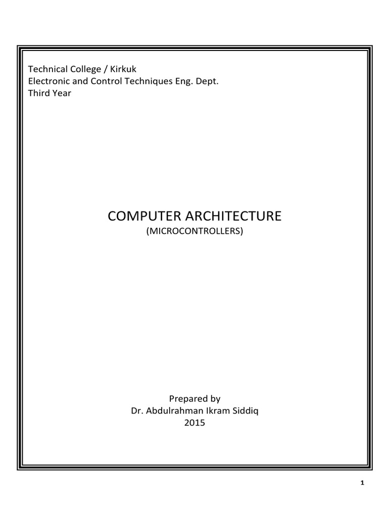 Computer Archtecture Lecture Notes PDF | PDF | Central Processing Unit ...
