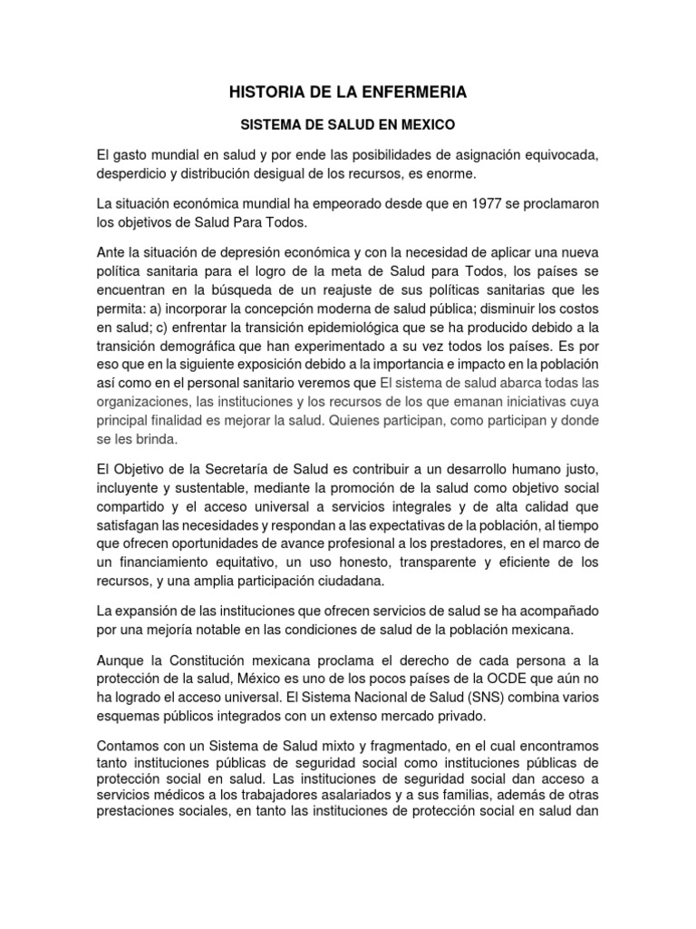 Sistema de Salud en México: Desafíos y Estructura | PDF | México ...