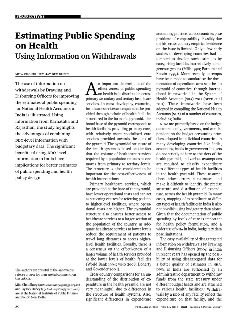 Estimating Health Spending in India | PDF | Health System | Health Care