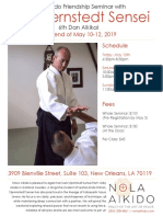 Lars Stjernstedt Sensei Friendship Seminar at NOLA Aikido May 2019 Flyer