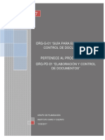 Org-G-01 Guía para Elaboración y Control de Documentos