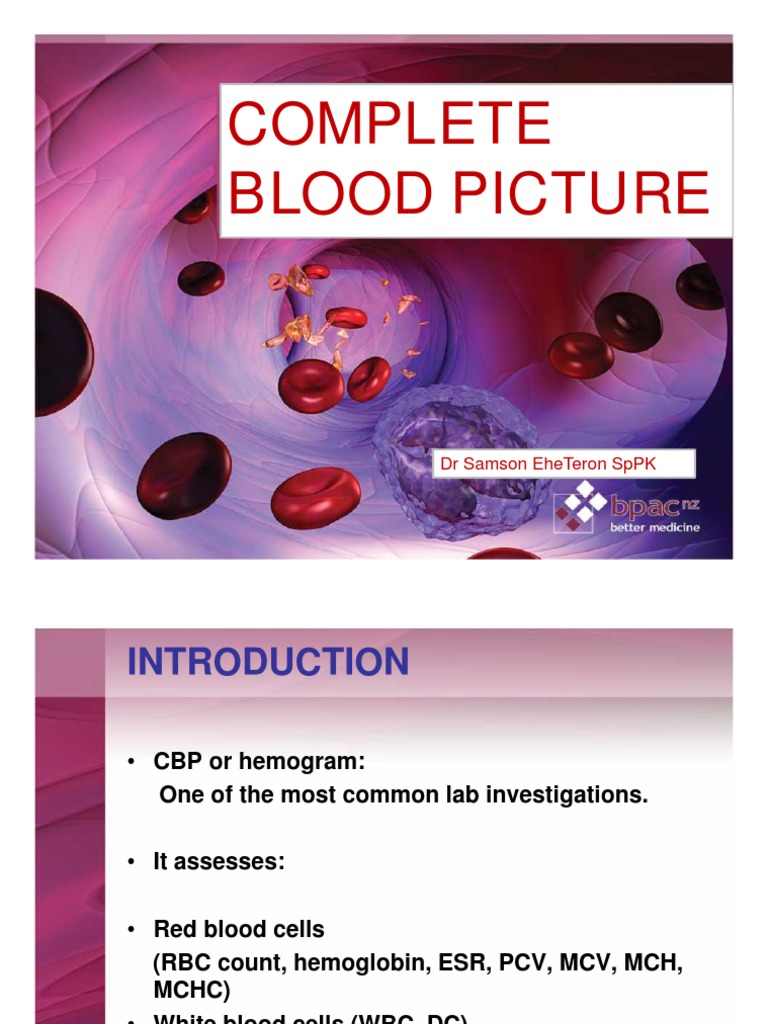 Complete Blood Picture Overview | PDF | Anemia | Blood Type