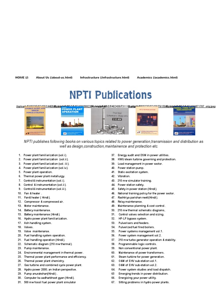 NPTI Publications - NPTI DELHI | PDF | Fossil Fuel Power Station ...