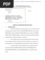 Civil Action: John Doe I-IV Vs Sunrise Labor Corp and Salvador, Francisco and Claudia Hernandez