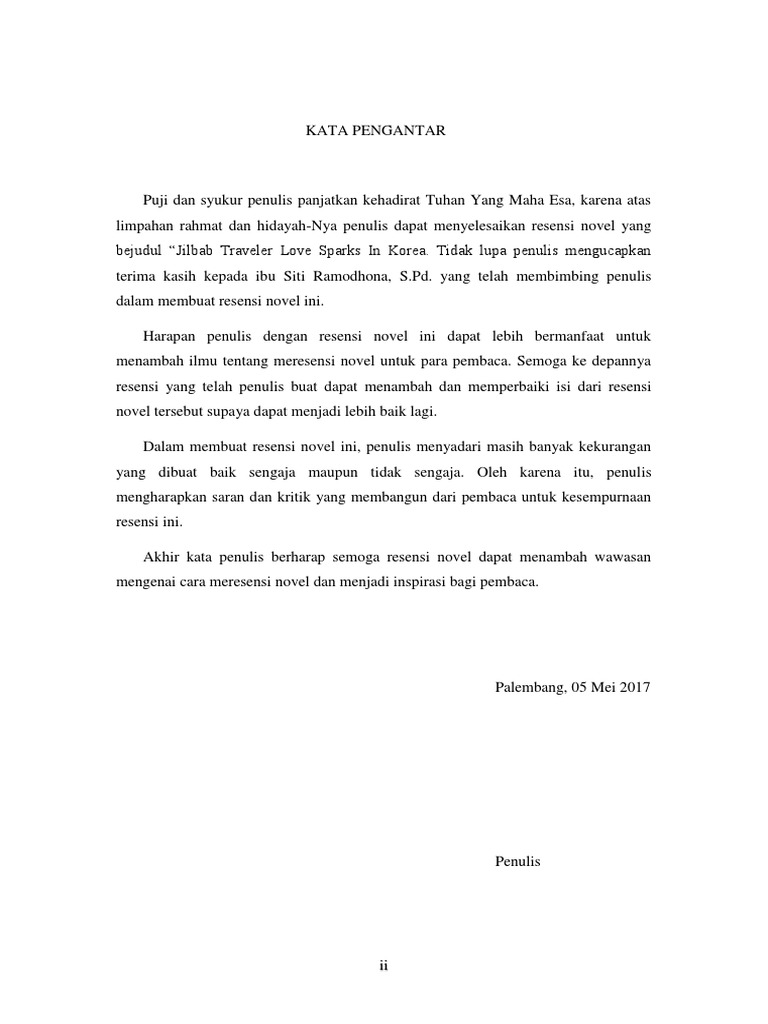 Kata Pengantar Novel