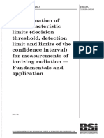 ISO 11929 - 2010 Determination of The Characteristic Limits (Decision Threshold, Detection Limit and Limits of The Confidence Interval) For Measurements of Ionizing Ra PDF