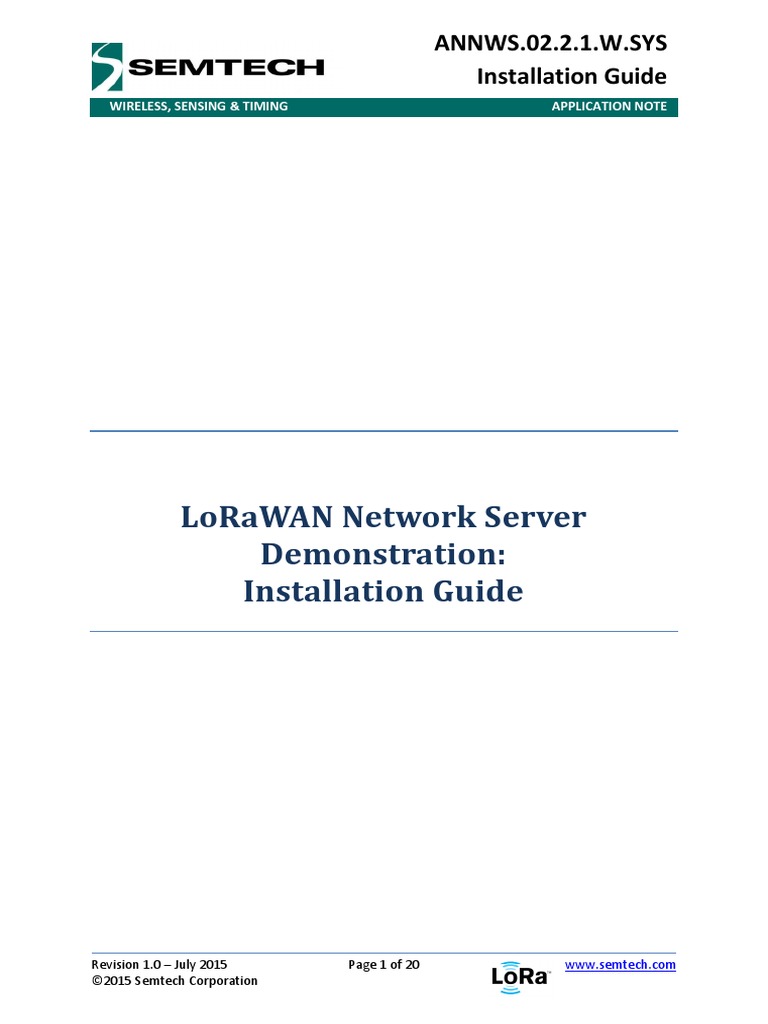 LoRa Installation Guide | PDF | Port (Computer Networking) | Computer ...
