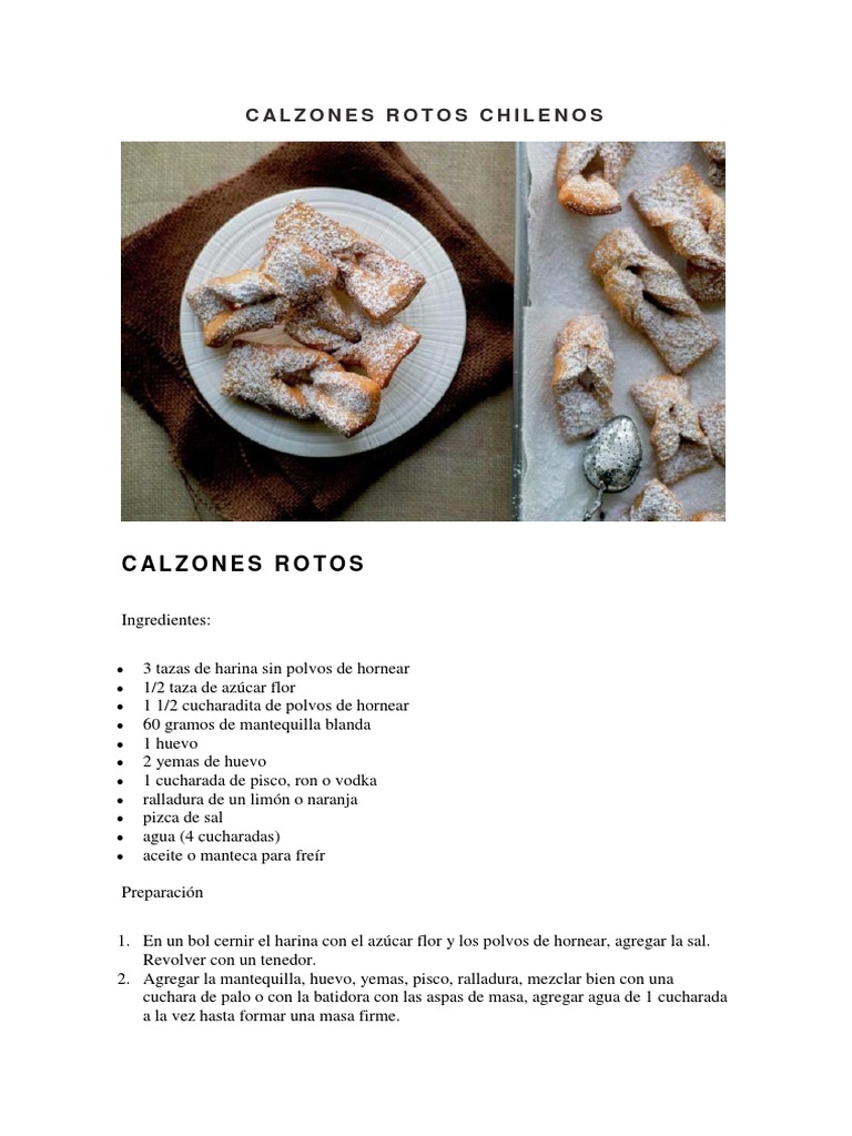 Calzones Rotos Chilenos | PDF
