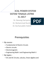 Electrical Power System Sistem Tenaga Listrik EL-3017: Dr. Nanang Hariyanto Dr. Muhammad Nurdin Dr. Burhanuddin Halimi