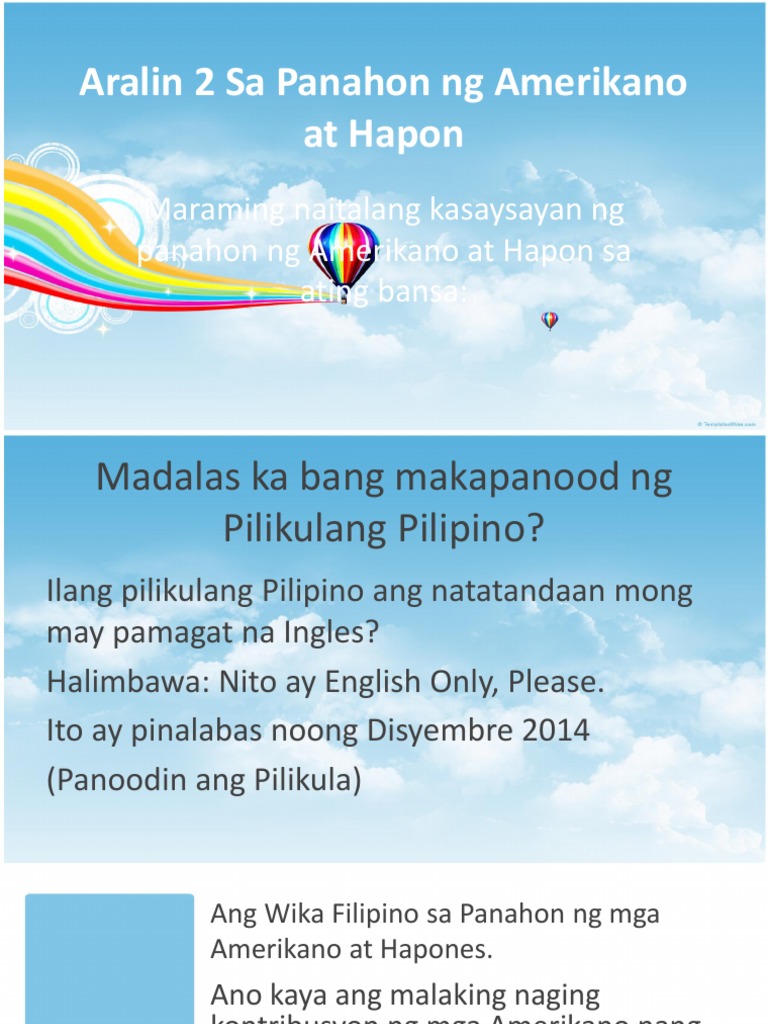 Aralin 2 Sa Panahon Ng Amerikano At Hapon 2nd Sem