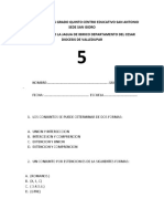 Evaluacion de Matematicas Grado 5 Primer Periodo