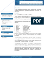 Dependent Prepositions Questionnaire