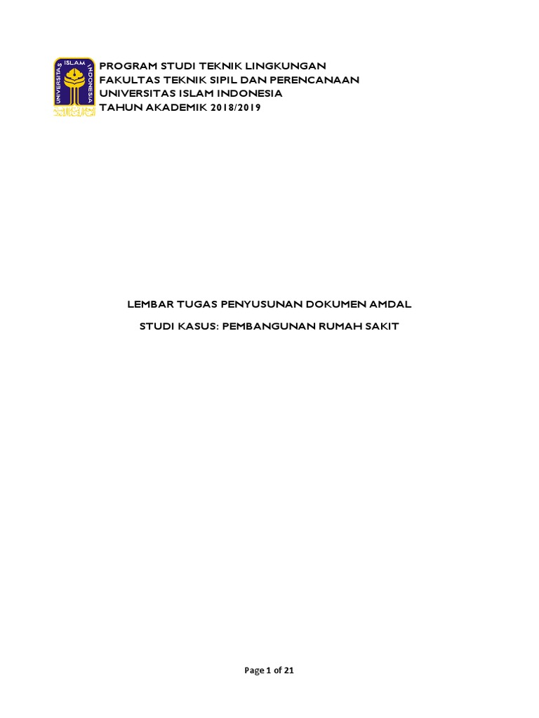 Lembar Tugas Besar Amdal Rumah Sakit Pdf