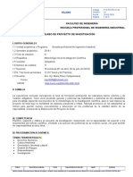 SILABO Proyecto de Investigacion 2019-I